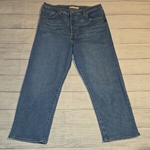 Levi's Women's Ribcage Straight Ankle Jeans Medium Wash Size 32